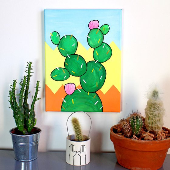 Cactus Number Three - Pop Art Painting On Canvas