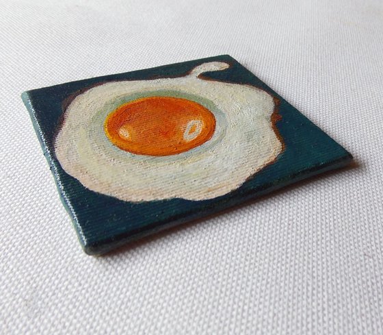 Fried Egg - Miniature Oil Painting