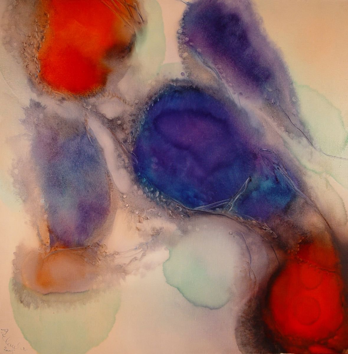 Abstract Oil Painting By Frederic Belaubre, 39 X 39, Metafigure #49 , 100X100Cm, Original Artwork