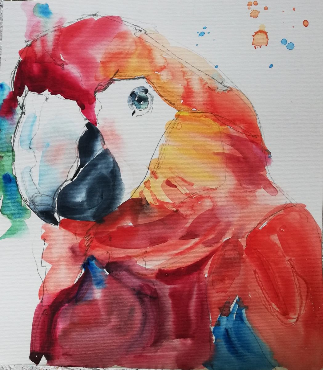 Expressive Watercolour , Portrait By Jelena Djokic, 8 X 9, Artwork For Sale On Artfinder