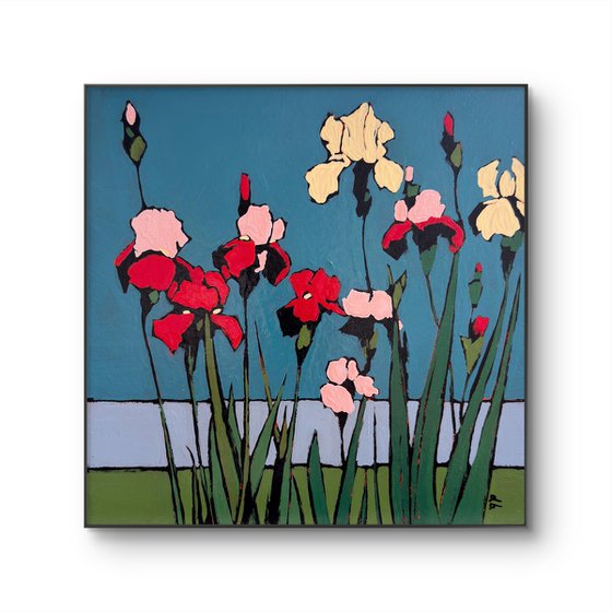 By Pool - Original Artwork 8x8in