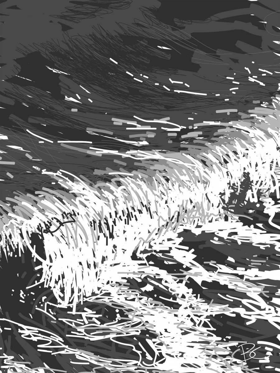 Wave 15 - Drawing by Bob Cooper