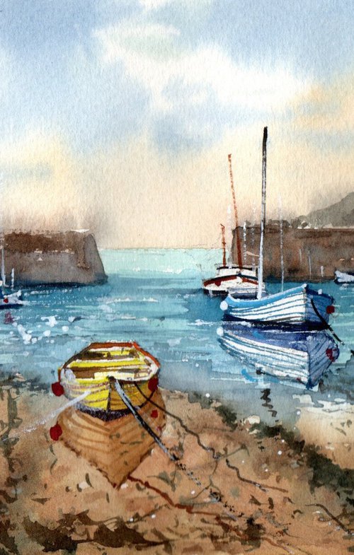 Fishing boats-Cornwall by Rajan Dey