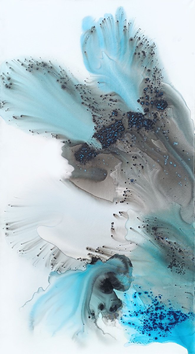 Abstract Landscape Acrylic Painting By Muriel Napoli, 39 X 71", Nature 348, Original Artwork