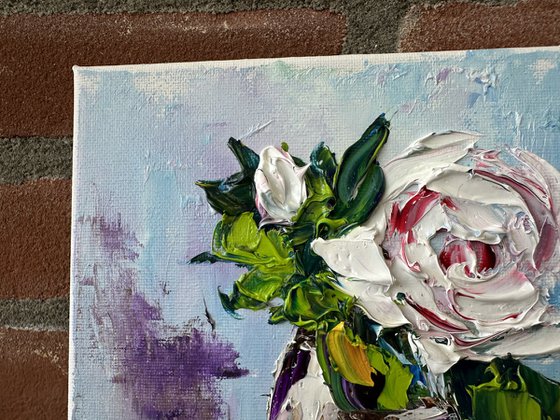 White Rose deep impasto