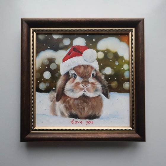 Christmas Bunny Painting