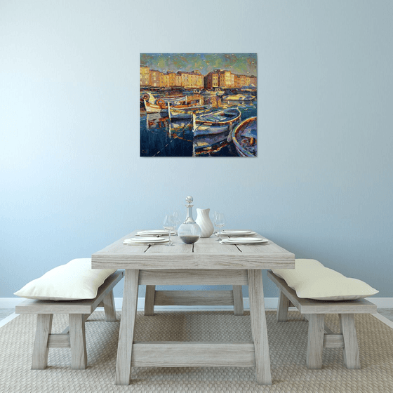 ""Boats at the pier""