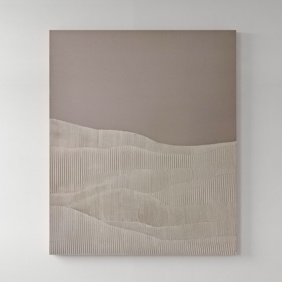 "Rye 2" High textured abstract beige art