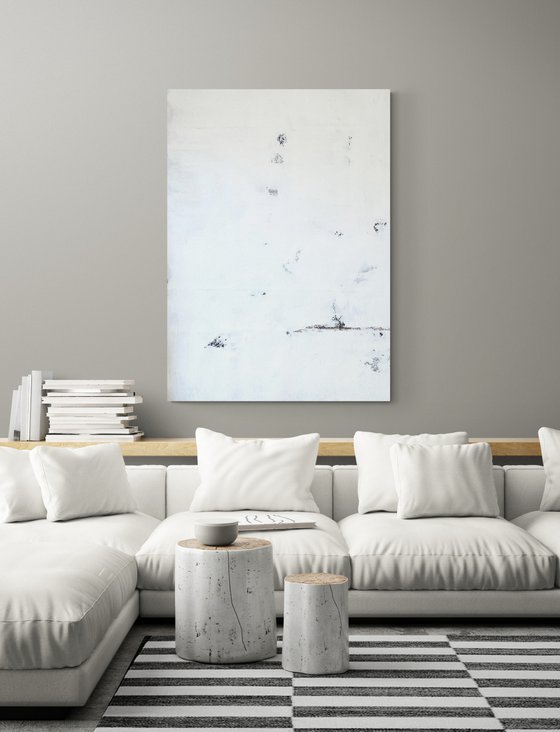 Abstract No. 8021 extra large white monochrome minimalism XXL