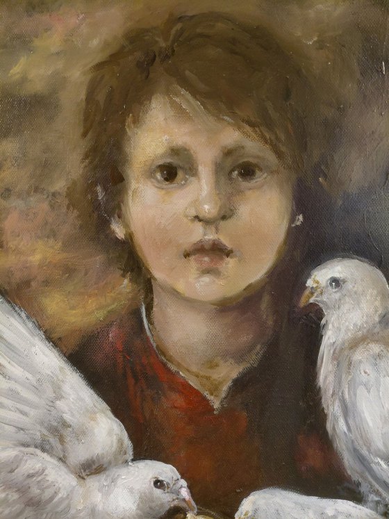 Boy with Doves