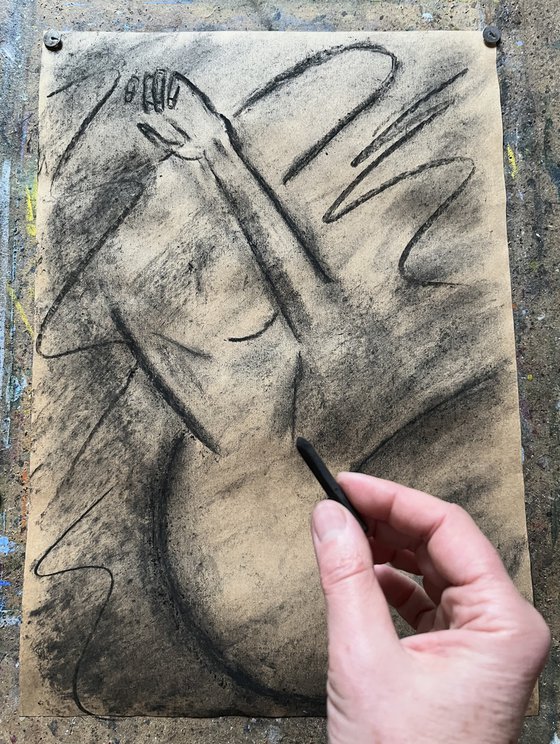Woman Nude Charcoal art