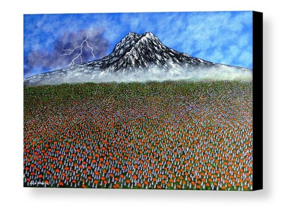 Before The Storm - mountain floral landscape; home, office decor; gift idea