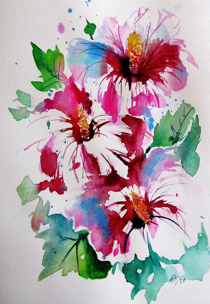 Three flowers by Kovacs Anna Brigitta