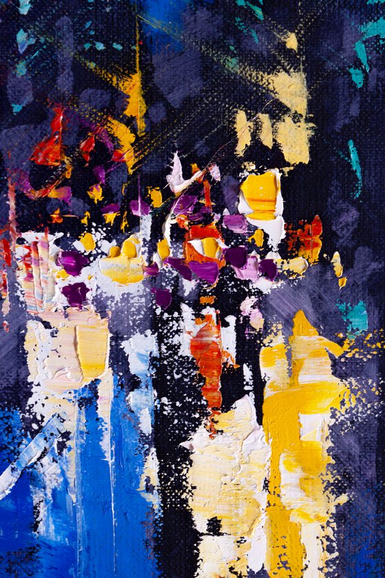 ABSTRACT CITYSCAPE ," Night city lights"