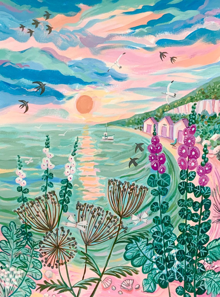 By the Sea-landscape painting by Mary Stubberfield