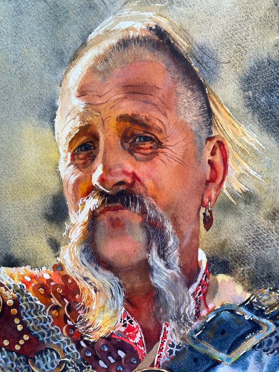 Cossack after the fight Painting