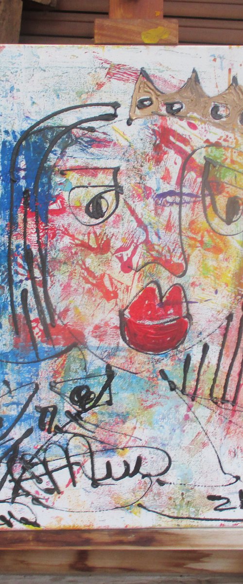 expressive girl portrait 23,6 x 19,7 inch by Sonja Zeltner-Müller