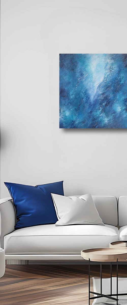 Blue and Teal Abstract by Exclusive Arts