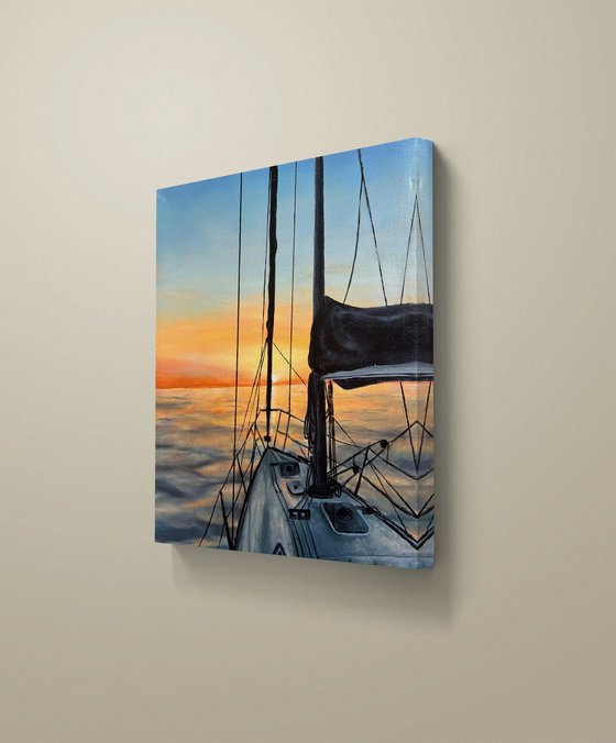Sailboat at sunset