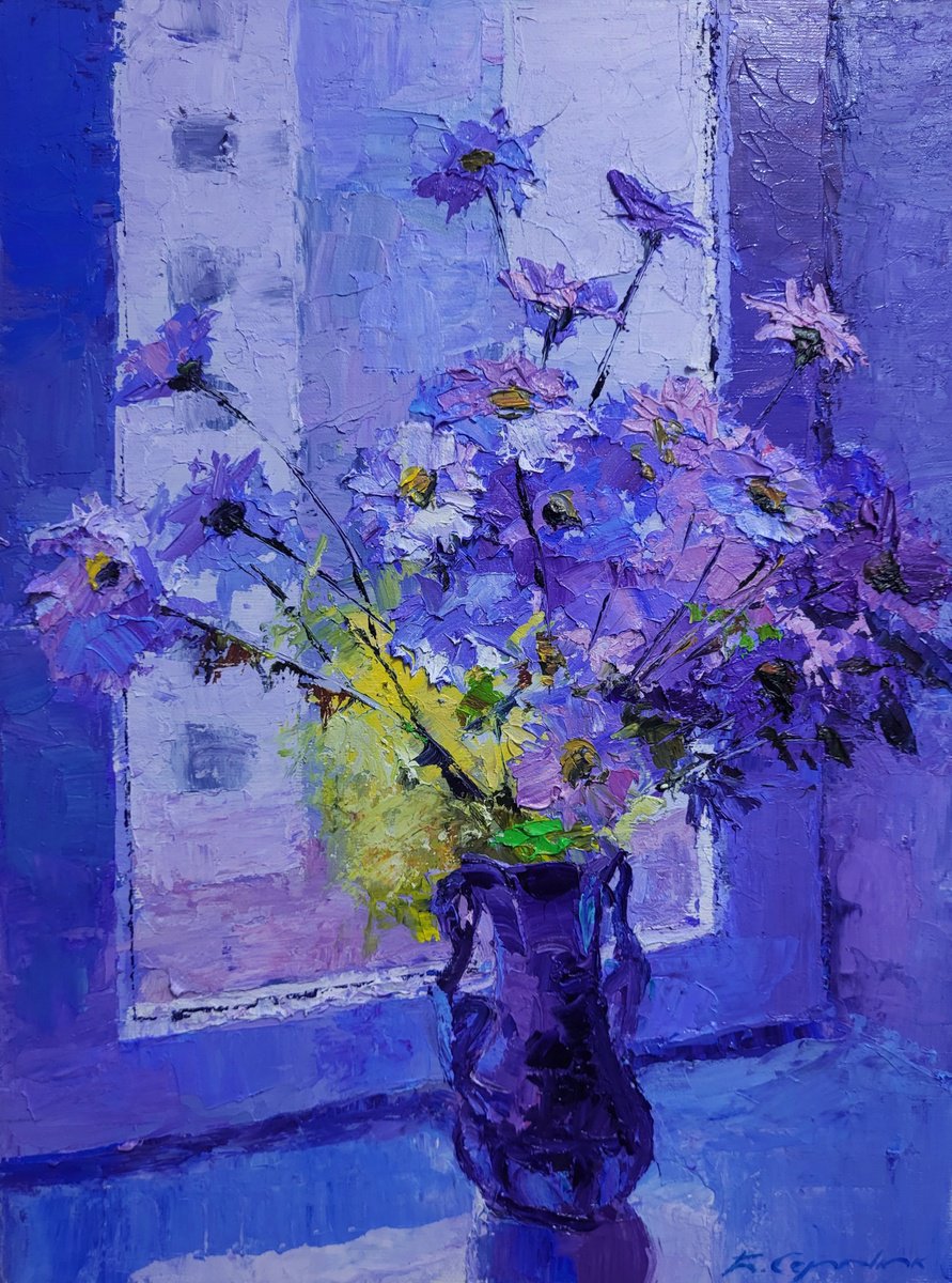 Daisies On The Windowsill By Boris Serdyuk, 12 X 16, Artwork For Sale On Artfinder