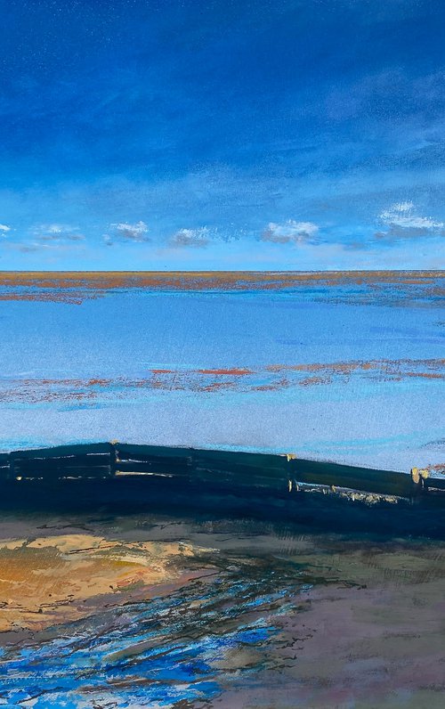 'East Beach Breaker III' Beach, seascape, coastal oil painting by Simon Jones