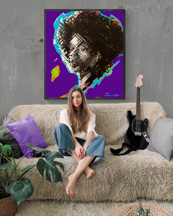 Big bright portrait - "Purple girl" - Pop Art - Portrait - Contemporary art
