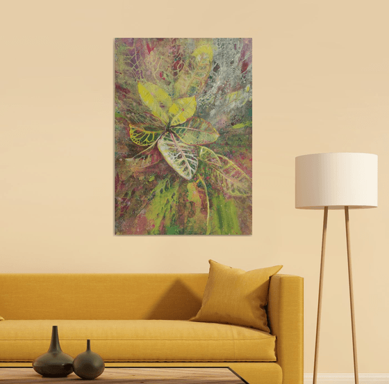 Croton in yellow