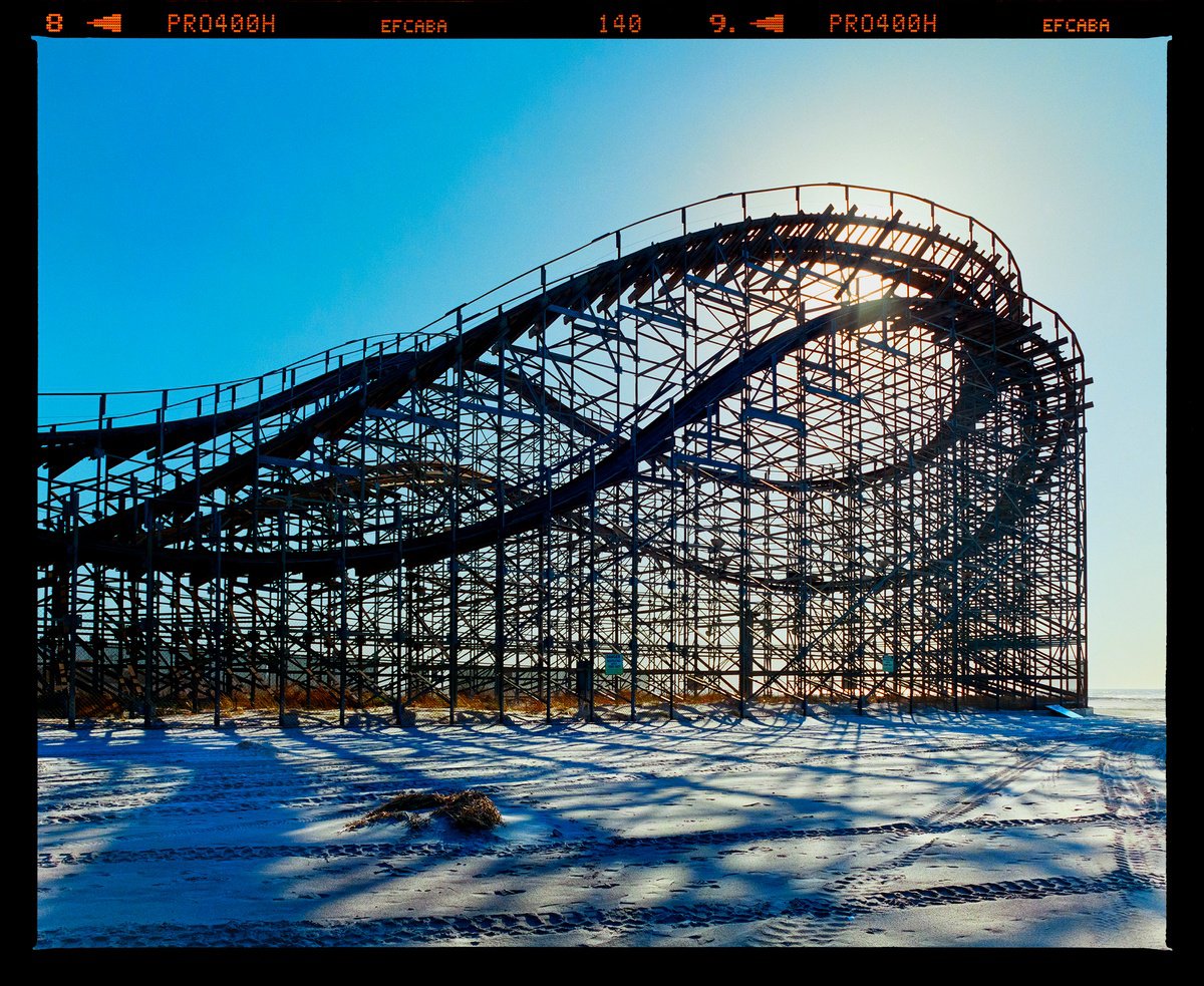 Urban And Pop Cityscapes Photograph By Richard Heeps, 36 X 29", Beached Roller Coaster, Original Artwork