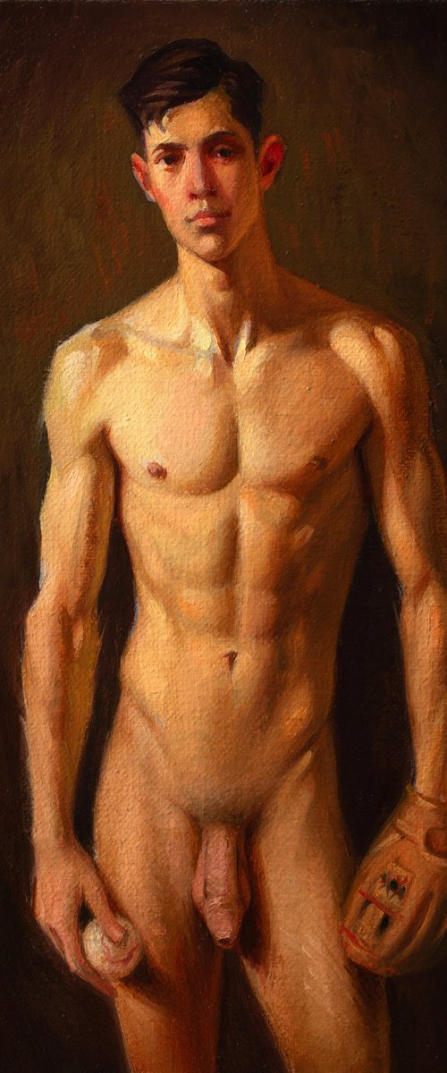 YOUNG MAN WITH A BASEBALL GLOVE by Yaroslav Sobol