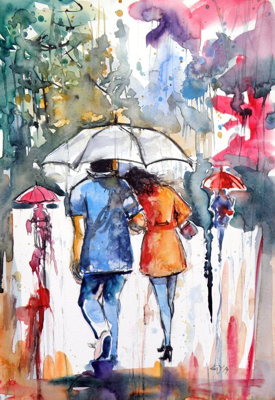 Walk in rain