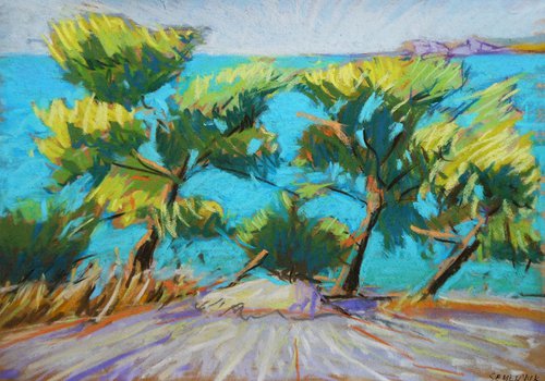 Mediterranean summer. Pines by Evgen Semenyuk