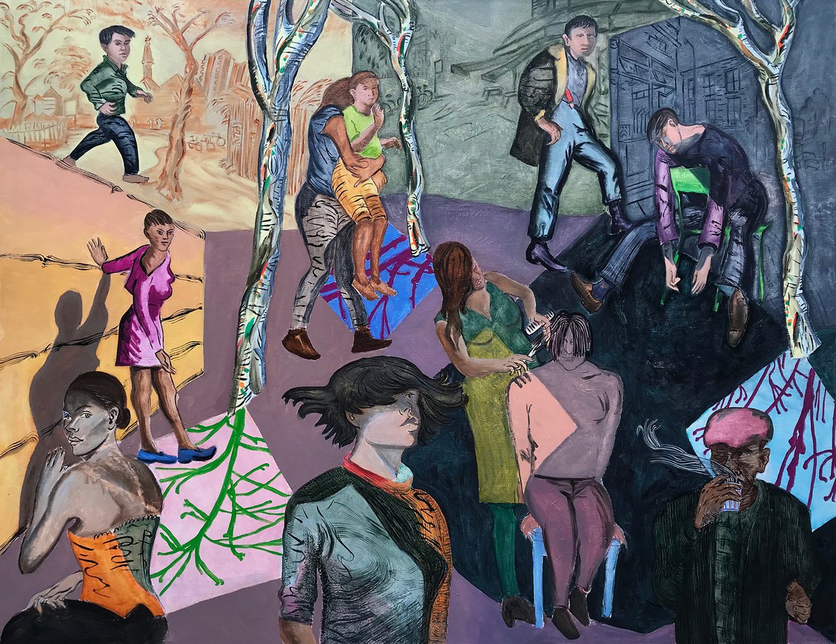 Expressive Portrait Oil Painting By Frank Creber, 79 X 63, Palm 2 Shop, Original Artwork