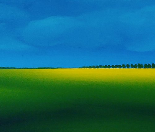 Red roofs, golden rapeseed fields (2) by Nelly van Nieuwenhuijzen