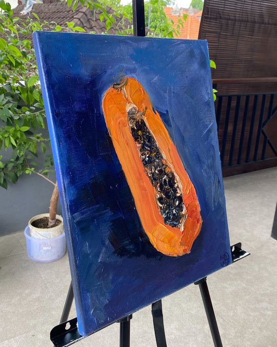 Papaya Impasto Oil Painting