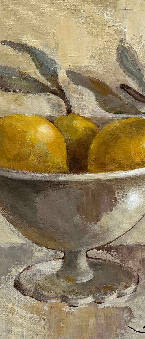 Lemons in Old Bowl by Silvia  Vassileva