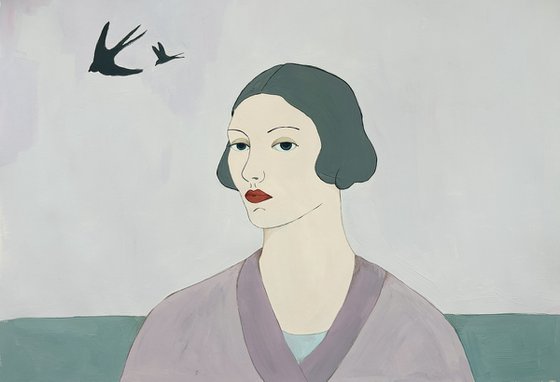Girl with Swallows