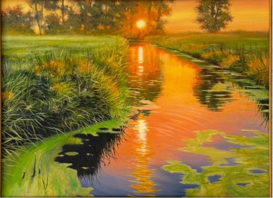 Golden River Sunset