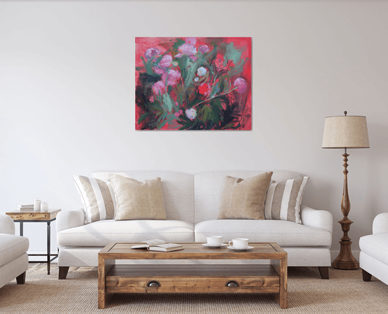 Peonies in red tones