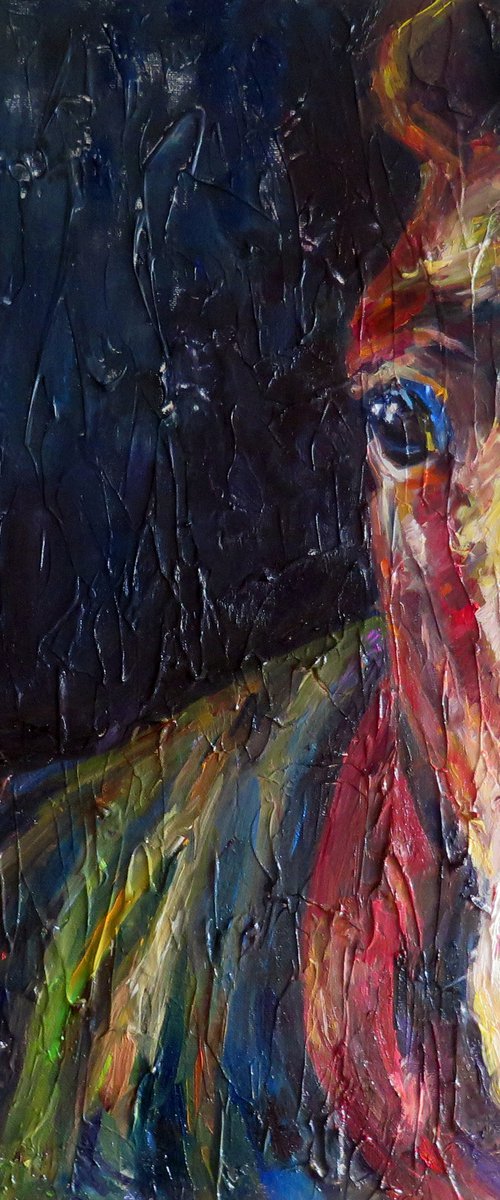 Commission Portrait of a horse "Klog" by QI Debrah