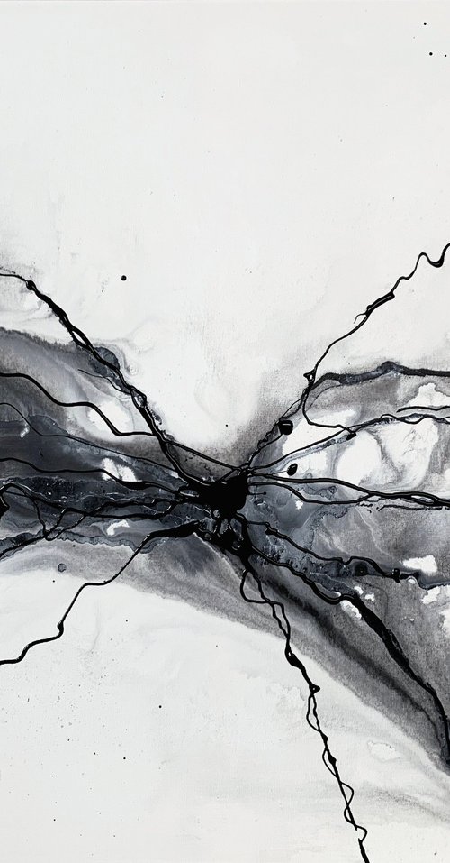 Black and White Magnetism Abstract Large Contemporary Art by Carol Wood