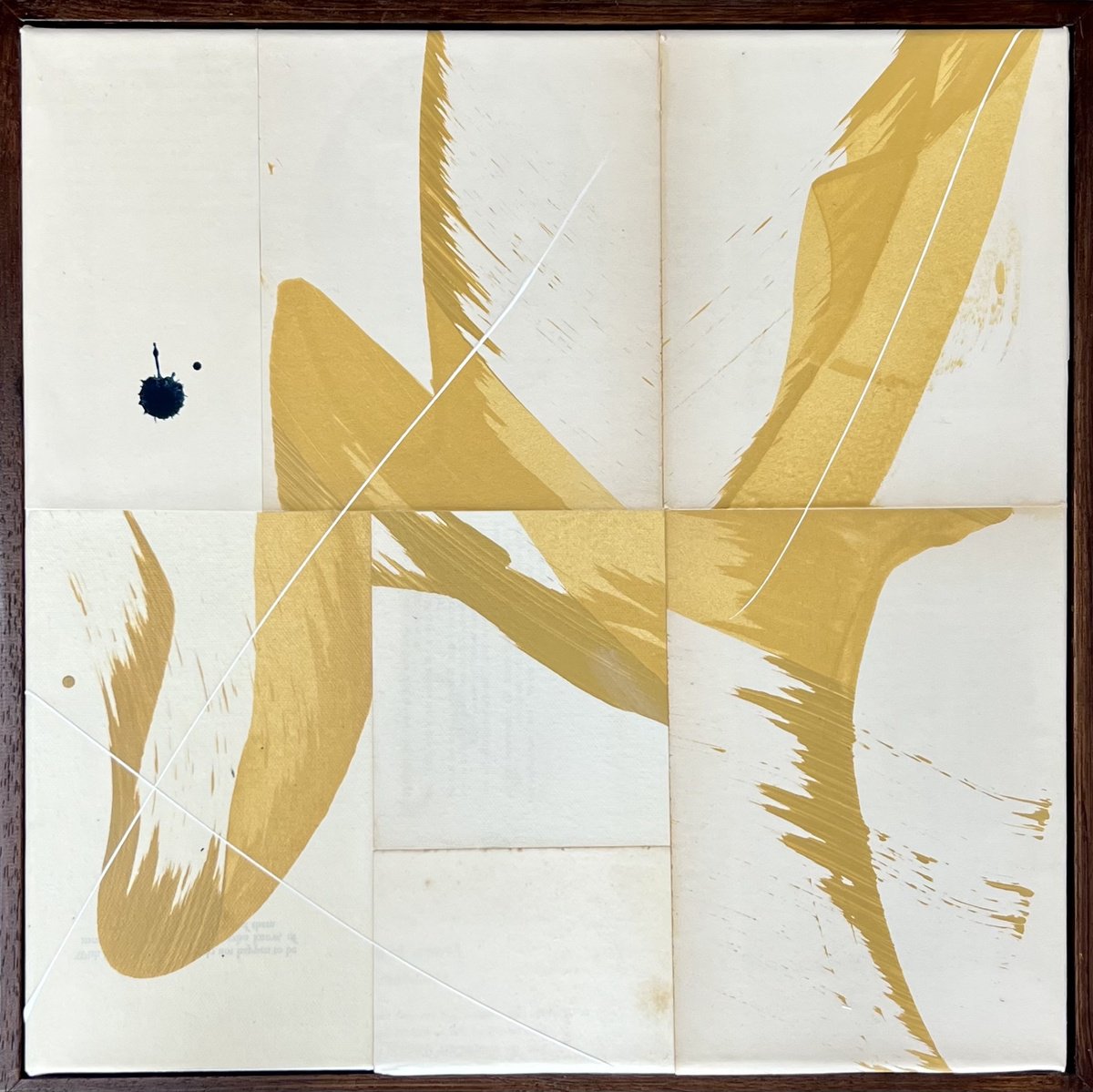 Abstract Oil Painting By Jane Skingley, 17 X 17, Hokusai Ochre 2, Original Artwork