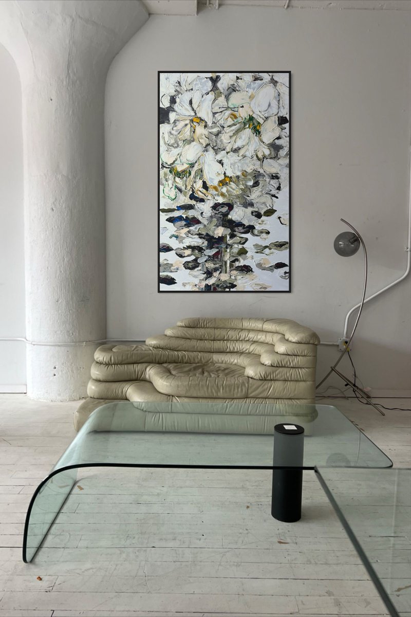 Impressionistic Landscape Acrylic Painting By Tetiana Hutsul, 37 X 61", Undressing The Truth, Original Artwork