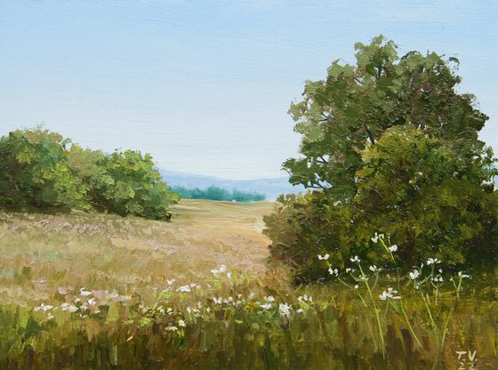 Summer day. Oil painting. 6 x 8 in.