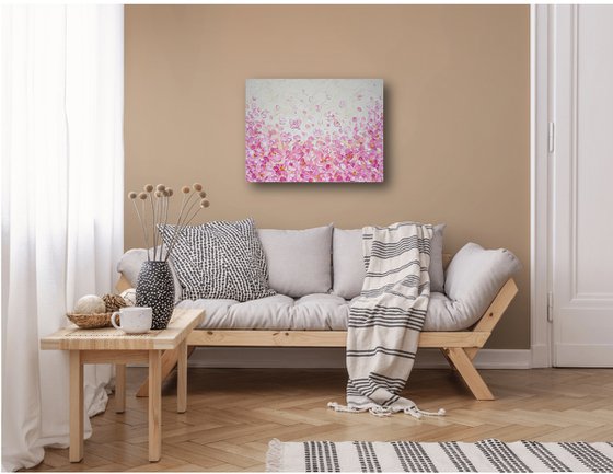 Dream in Blush - Impasto Floral Painting
