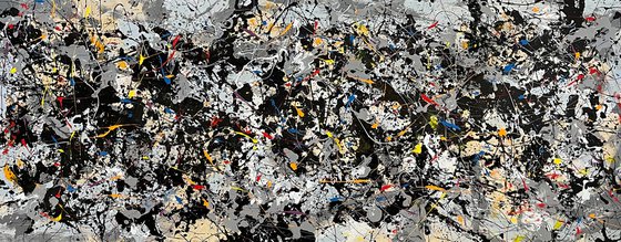 "My Lucifer" - tribute to Pollock - Enamels and acrylics on unstretched canvas