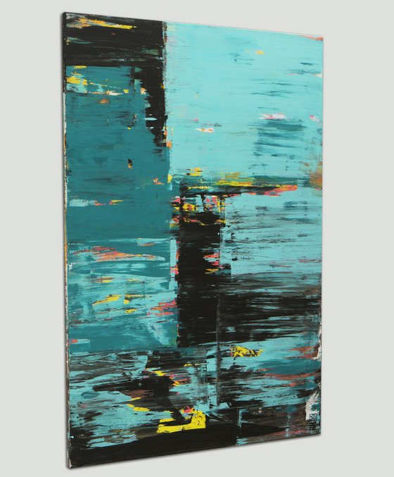 Static Blue and Blue - Abstract Painting - Affordable Art - Ronald Hunter - 10N