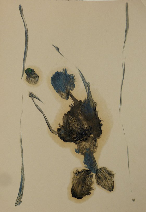 The Cat watching a bird, 29x21 cm