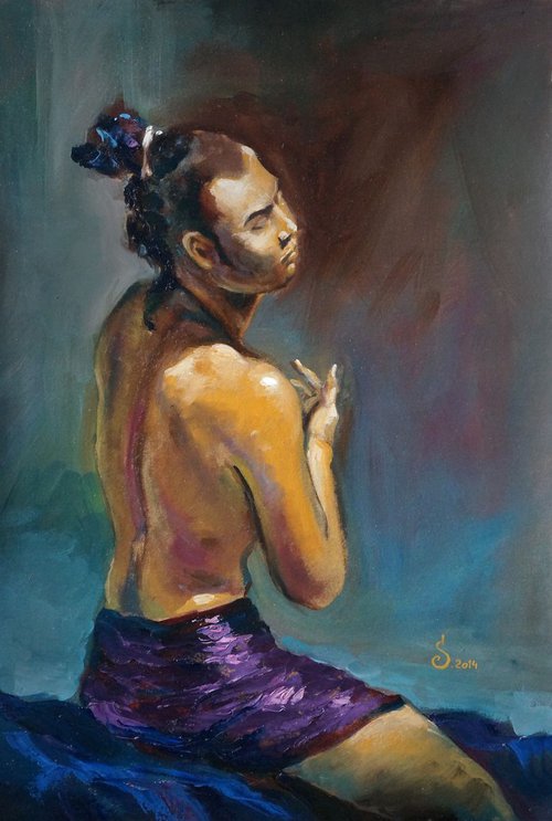 Balinese dancer is resting by Serge Shchegolkov