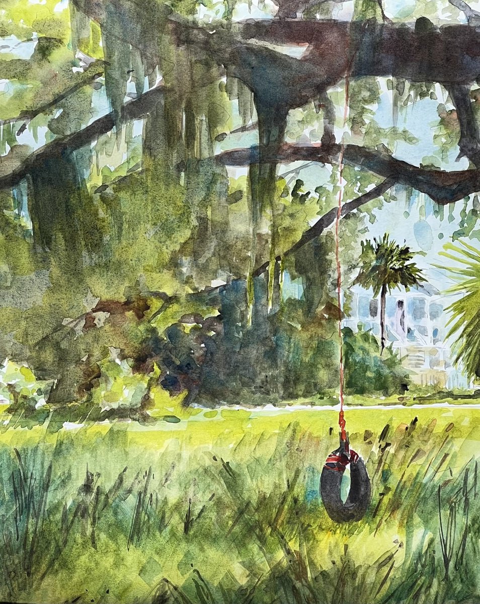 Impressionistic Landscape Watercolour By Bronwen Jones, 12 X 16, On Southern Time, Original Artwork