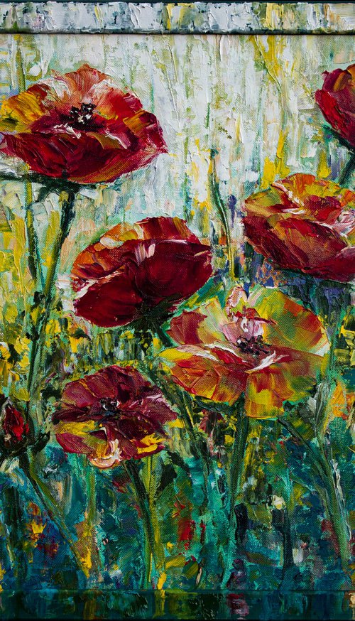 Framed artwork Poppies Etude by Mila Moroko